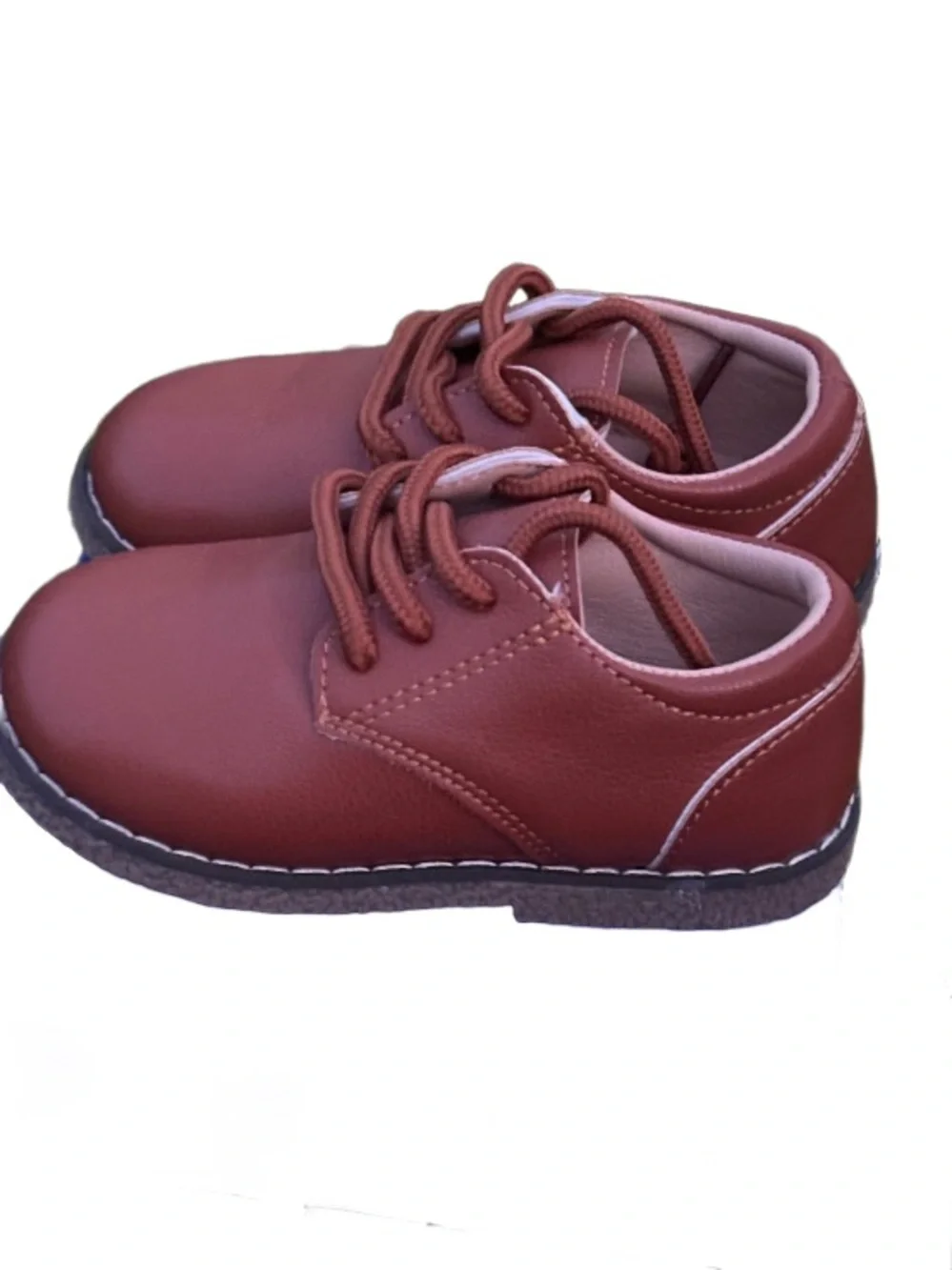 Kids Classic Lace-Up Dress Shoes in Brown
